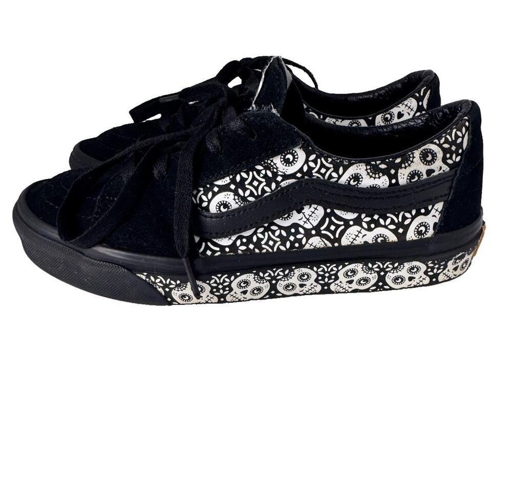 Vans Sk8-Low Dia De Los Muertos Black White Sneakers M 6.5 W 8 Unisex